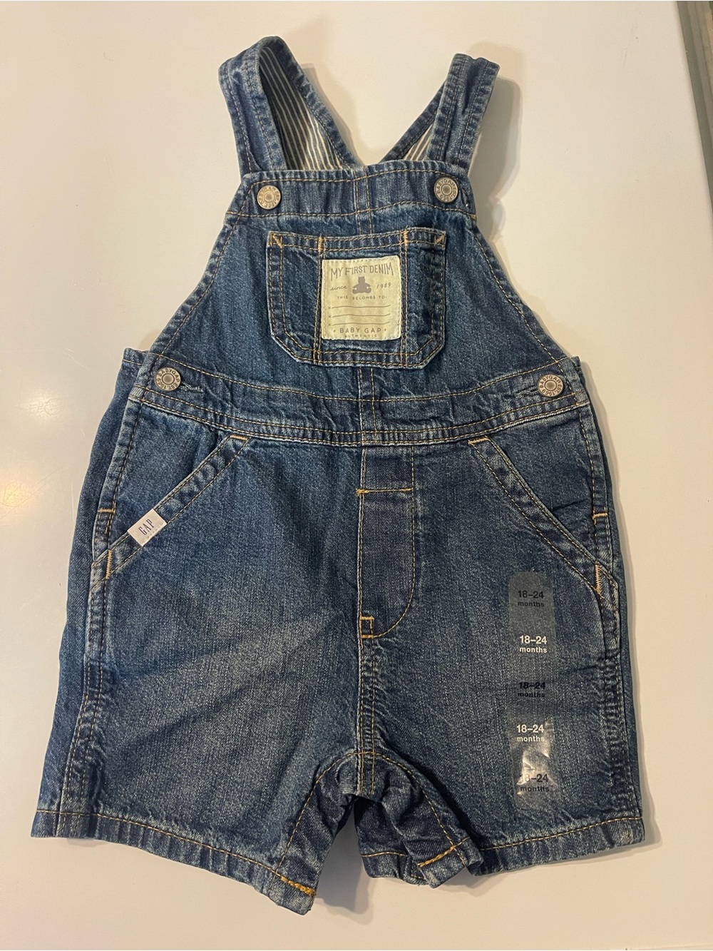 NWT Baby gap- My first Denim Short Overalls - Blue